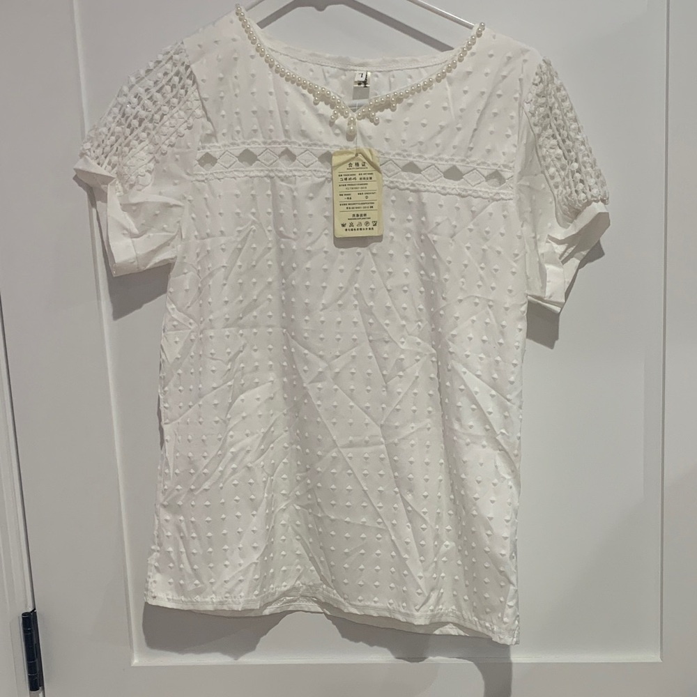 White Textured Blouse